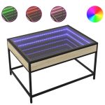 Măsuță de cafea cu LED infinity, stejar sonoma, 70x50x41 cm GartenMobel Dekor