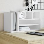 Organizator de birou, alb, 44,5x24x25 cm, lemn prelucrat GartenMobel Dekor