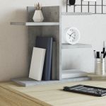 Organizator birou, gri beton, 42x21,5x42 cm lemn prelucrat GartenMobel Dekor