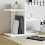 Organizator de birou, alb, 42x21,5x42 cm, lemn prelucrat GartenMobel Dekor
