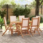 Set mobilier de grădină, 7 piese, lemn masiv acacia/textilenă GartenMobel Dekor