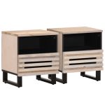 Noptiere, 2 buc., 40x34x46 cm, lemn masiv mango albit GartenMobel Dekor