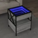 Măsuță de cafea cu LED infinity, gri sonoma, 40x40x51 cm GartenMobel Dekor