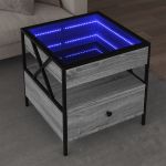 Măsuță de cafea cu LED infinity, gri sonoma, 50x50x51 cm GartenMobel Dekor