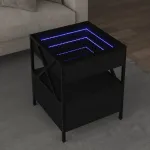 Măsuță de cafea cu LED infinity, negru, 40x40x51 cm GartenMobel Dekor