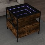 Măsuță de cafea cu LED infinity, stejar fumuriu, 50x50x51 cm GartenMobel Dekor