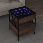 Măsuță de cafea cu LED infinity, stejar maro, 40x40x51 cm GartenMobel Dekor
