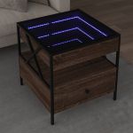 Măsuță de cafea cu LED infinity, stejar maro, 50x50x51 cm GartenMobel Dekor