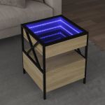 Măsuță de cafea cu LED infinity, stejar sonoma, 40x40x51 cm GartenMobel Dekor
