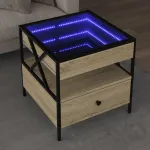 Măsuță de cafea cu LED infinity, stejar sonoma, 50x50x51 cm GartenMobel Dekor