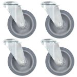 Roți pivotante cu gaură pentru șurub, 4 buc., 100 mm GartenMobel Dekor