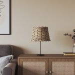 Abajur de veioză maro Ø20x15 cm răchită GartenMobel Dekor