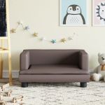 Canapea pentru copii, maro, 60x40x30 cm, piele ecologică GartenMobel Dekor