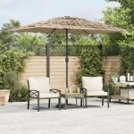 Umbrelă soare de grădină cu stâlp din oțel, maro 248x248x248 cm GartenMobel Dekor