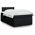 Pat box spring cu saltea, negru, 120x190 cm, catifea GartenMobel Dekor