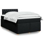 Pat box spring cu saltea, negru, 120x190 cm, catifea GartenMobel Dekor