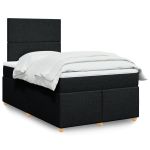 Pat box spring cu saltea, negru, 120x190 cm, catifea GartenMobel Dekor