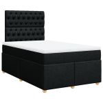 Pat box spring cu saltea, negru, 120x200 cm, textil GartenMobel Dekor