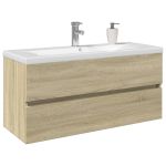 Set mobilier de baie, 2 piese, ceramică și lemn prelucrat GartenMobel Dekor