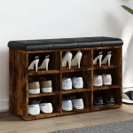 Bancă de pantofi, stejar fumuriu, 82x32x50 cm, lemn prelucrat GartenMobel Dekor