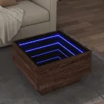 Măsuță de cafea cu LED stejar maro 50x50x30 cm lemn prelucrat GartenMobel Dekor