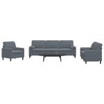 Set de canapele cu perne/rulouri, 3 piese, gri închis, catifea GartenMobel Dekor