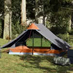 Cort de camping pentru 2 persoane, gri, impermeabil GartenMobel Dekor