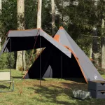 Cort de camping tipi pentru 5 persoană, gri, impermeabil GartenMobel Dekor
