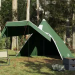 Cort de camping tipi pentru 5 persoane, verde, impermeabil GartenMobel Dekor