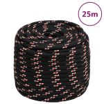Frânghie de barcă, negru, 18 mm, 25 m, polipropilenă GartenMobel Dekor