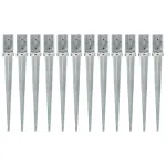 Țăruși de sol, 12 buc., argintiu, 8x8x76 cm, oțel galvanizat GartenMobel Dekor