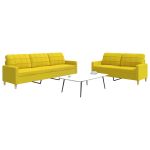 Set de canapele, 2 piese, galben deschis, textil GartenMobel Dekor