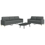 Set de canapele, 2 piese, gri închis, material textil GartenMobel Dekor