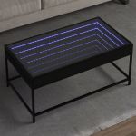 Măsuță de cafea cu LED infinity, negru, 90x50x41 cm GartenMobel Dekor