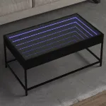 Măsuță de cafea cu LED infinity, negru, 90x50x41 cm GartenMobel Dekor