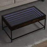 Măsuță de cafea cu LED infinity, stejar fumuriu, 90x50x41 cm GartenMobel Dekor
