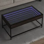 Măsuță de cafea cu LED infinity, stejar maro, 90x50x41cm GartenMobel Dekor