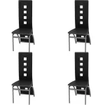 Scaune de sufragerie, 4 buc., negru, piele ecologică GartenMobel Dekor