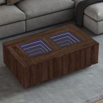 Măsuță de cafea cu LED infinity, stejar maro, 116x69x40 cm GartenMobel Dekor