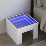Noptieră cu LED infinity, alb, 40x40x30 cm GartenMobel Dekor