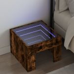 Noptieră cu LED infinity, stejar fumuriu, 40x40x30 cm GartenMobel Dekor
