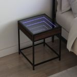 Noptieră cu LED infinity, stejar maro, 40x40x51 cm GartenMobel Dekor