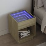 Noptieră cu LED infinity, stejar sonoma, 40x40x50 cm GartenMobel Dekor