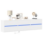 Comodă TV de perete cu lumini LED, alb, 180x31x45 cm GartenMobel Dekor