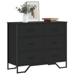 Comodă cu sertare, negru, 91x35,5x74,5 cm, lemn prelucrat GartenMobel Dekor