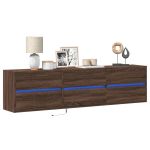 Dulap TV de perete cu lumini LED, stejar maro, 180x31x45 cm GartenMobel Dekor