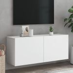 Comodă TV de perete, alb, 100x30x41 cm GartenMobel Dekor