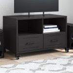 Dulap TV, negru, 68x39x43,5 cm, oțel laminat la rece GartenMobel Dekor