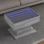 Măsuță de cafea cu LED sonoma gri 70x50x45cm lemn prelucrat GartenMobel Dekor