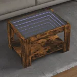 Măsuță de cafea cu LED stejar fumuriu 73x53x45cm lemn prelucrat GartenMobel Dekor